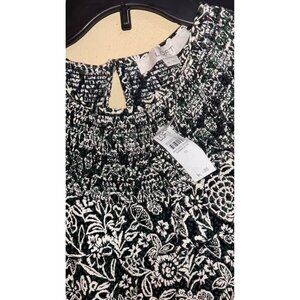 Ann Taylor loft dress nwt 89$ retail sz m green black ruffle spring vacation